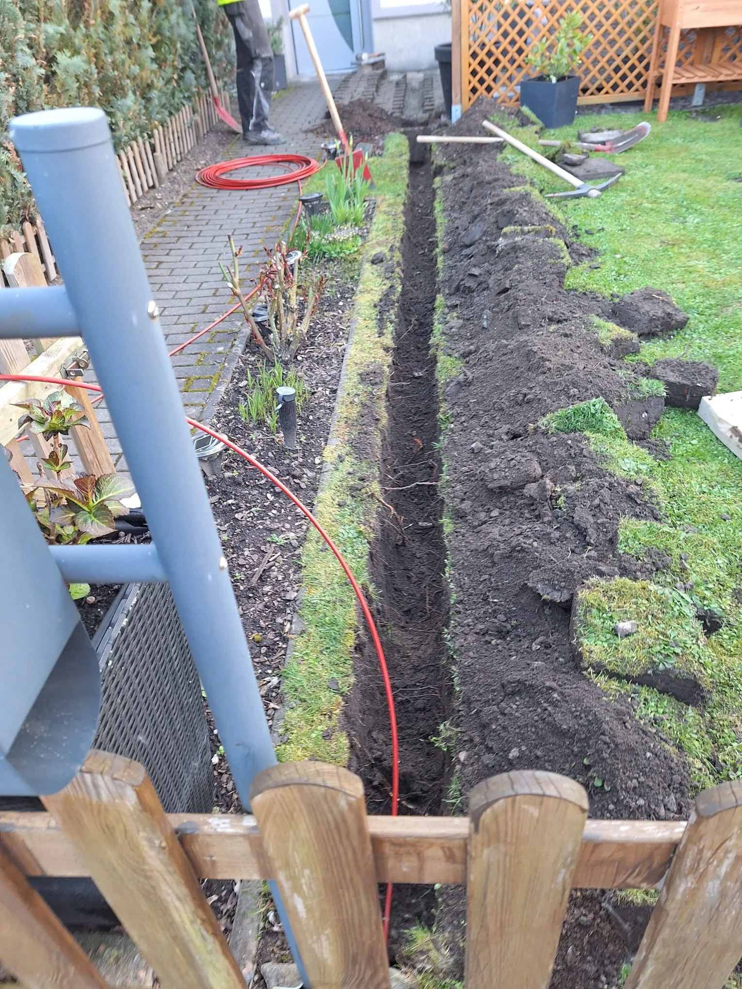 kabelgraben garten erdarbeiten